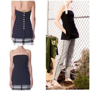 NWT Tibi Agathe Strapless Corset Black Tunic Top 0​​​​​